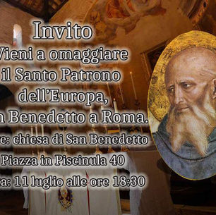 Invito per la festività di San Benedetto a Roma.