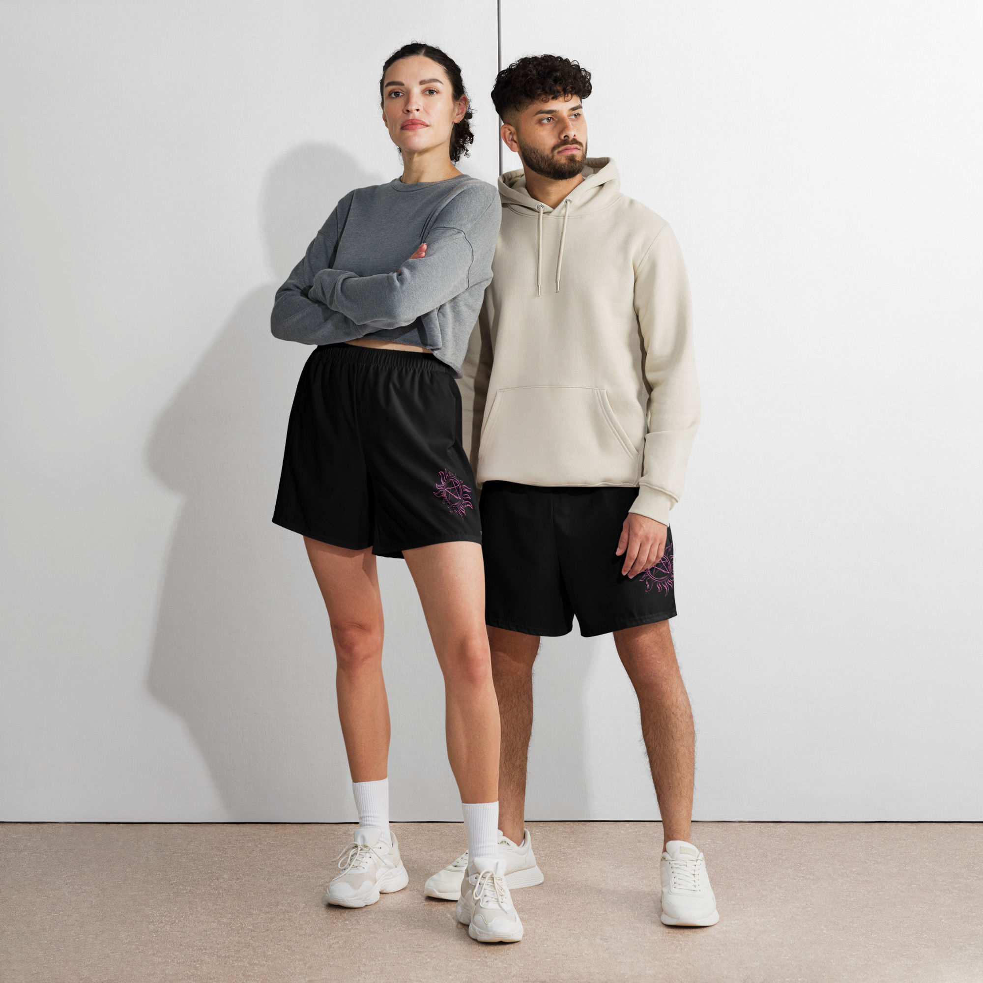 Pink Pentacle Athletic Long Shorts