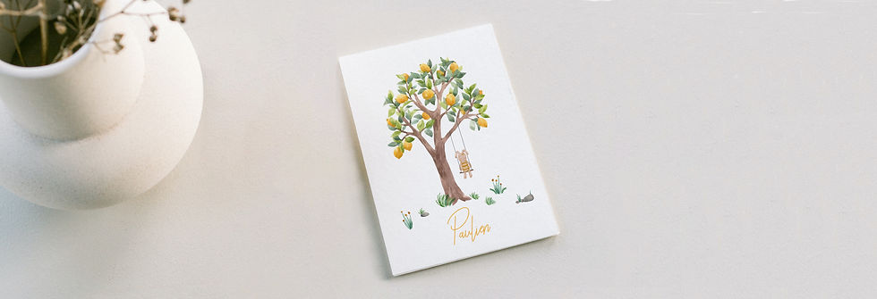Geboortekaartje met citroentjes voor Paulien, door Petite Hermine