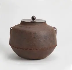 越前芦屋松梅文真形釜