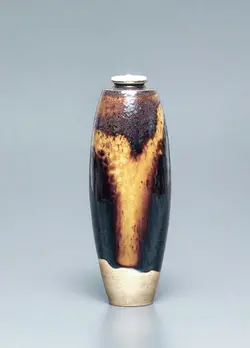 仁清鷲ノ山写長茶入（永原與蔵）