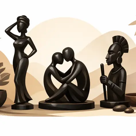 Ebony Wood Figurines for Meaningful Decor
