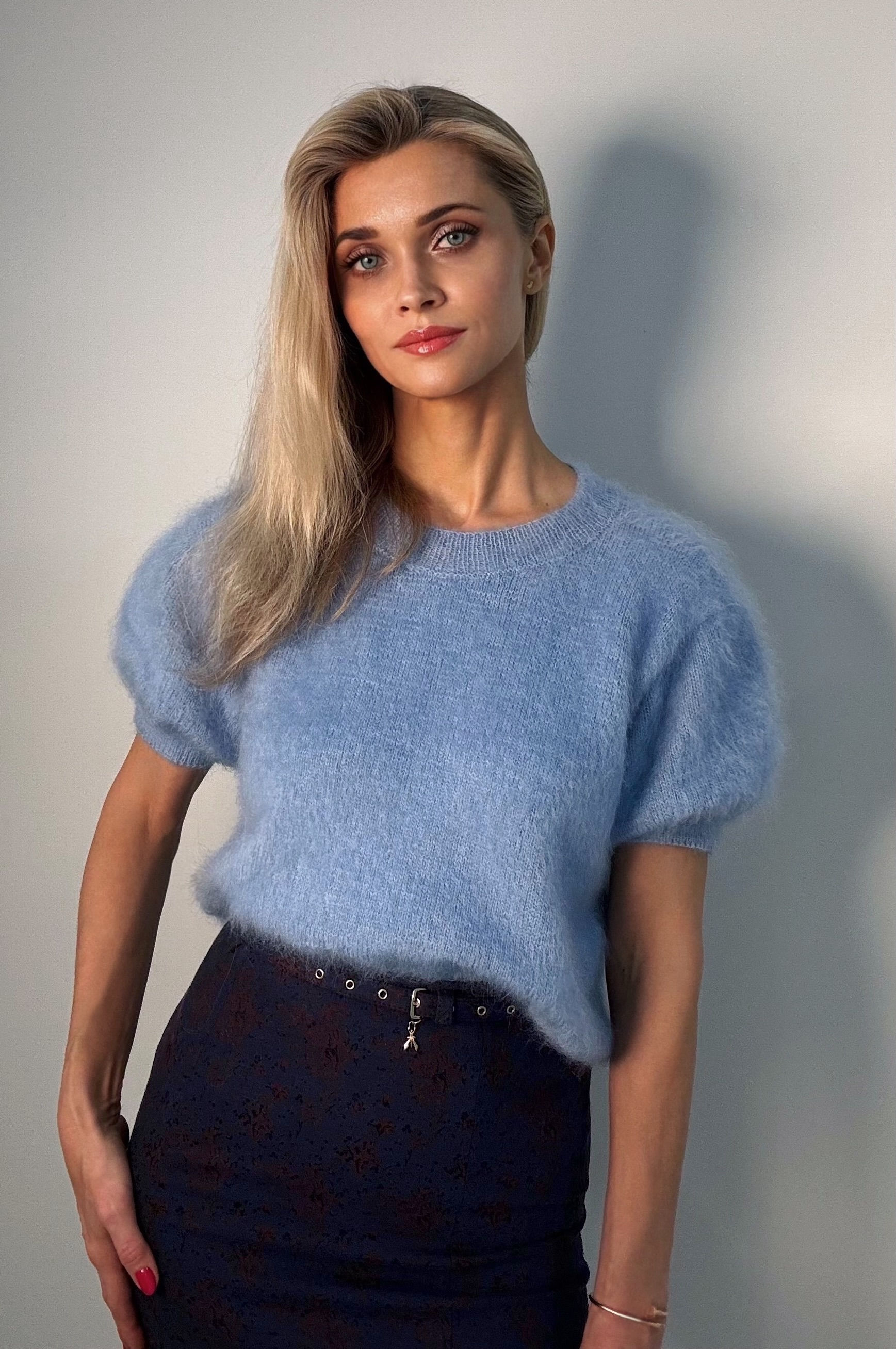 Piuma Baby Blue cropped sweater