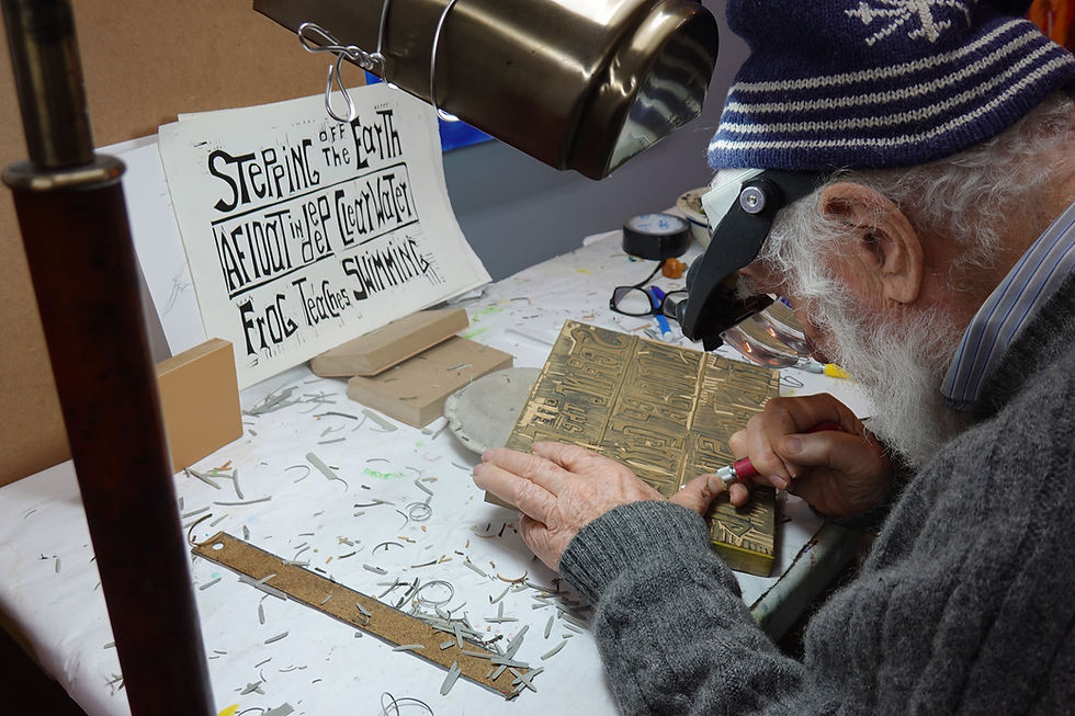 Sam adjusting haiku block - frog teaches swimming - 02