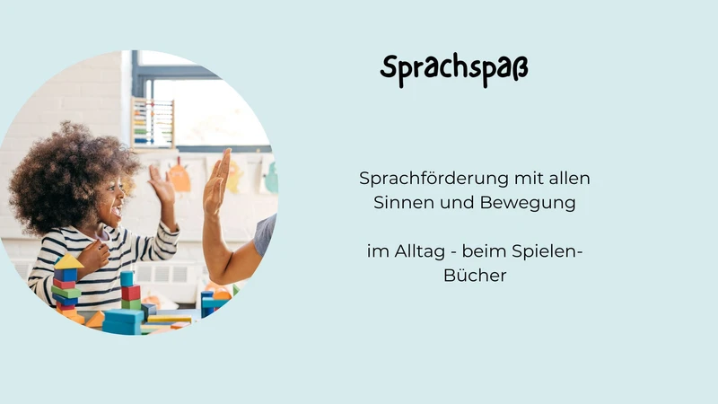Spielende Kinder mit Bezug zur Sprachförderung