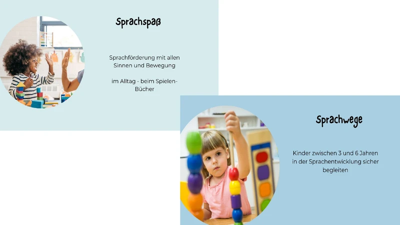 Spielende Kinder mit Bezug zur Sprachförderung
