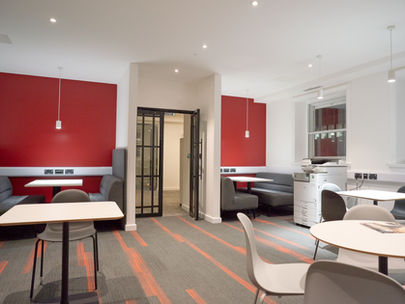 London Film School design by Muzo Design, featuring atrium, office design, kitchen design, and Art Deco elements for a creative space