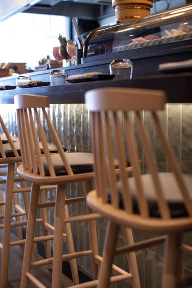Japanese restaurant, Omakase, steak & sushi restaurant, Japanese restaurant design, sushi bar, hot stone, zen, wabi sabi, hokusai