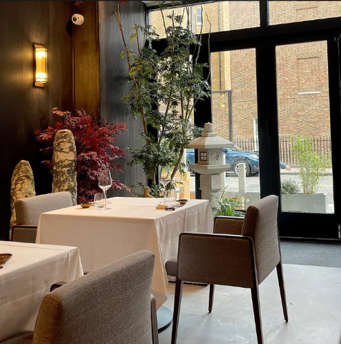 Japanese restaurant, Omakase, sushi restaurant, Japanese restaurant design, sushi bar, zen garden, wabi sabi, acer tree, immersive dining, Japanese garden