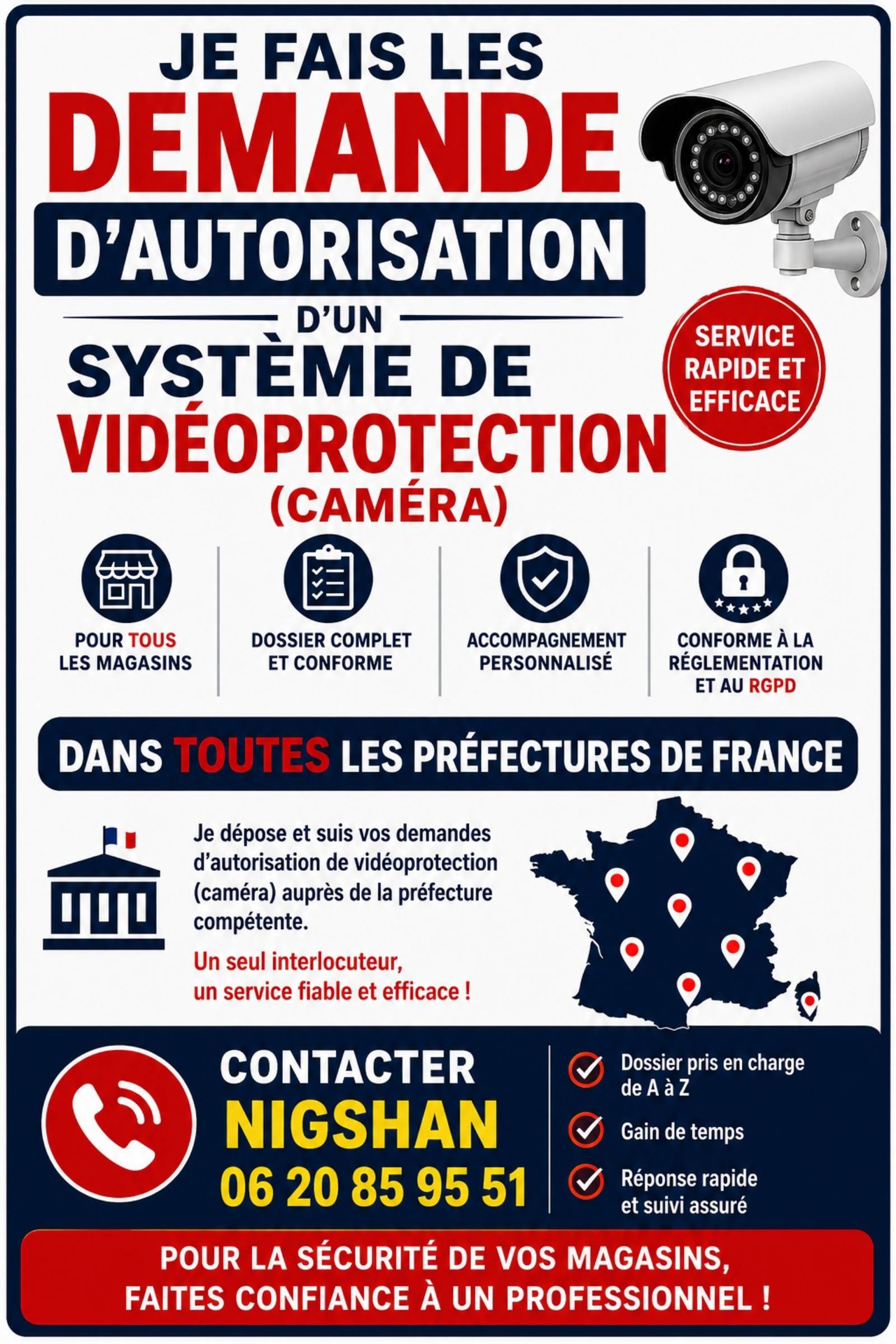 Demande autorisation caméra magsin alimentation