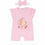 Thumbnail: Pink Baby Girl Romper with Teddy Bear Print + Matching Headband