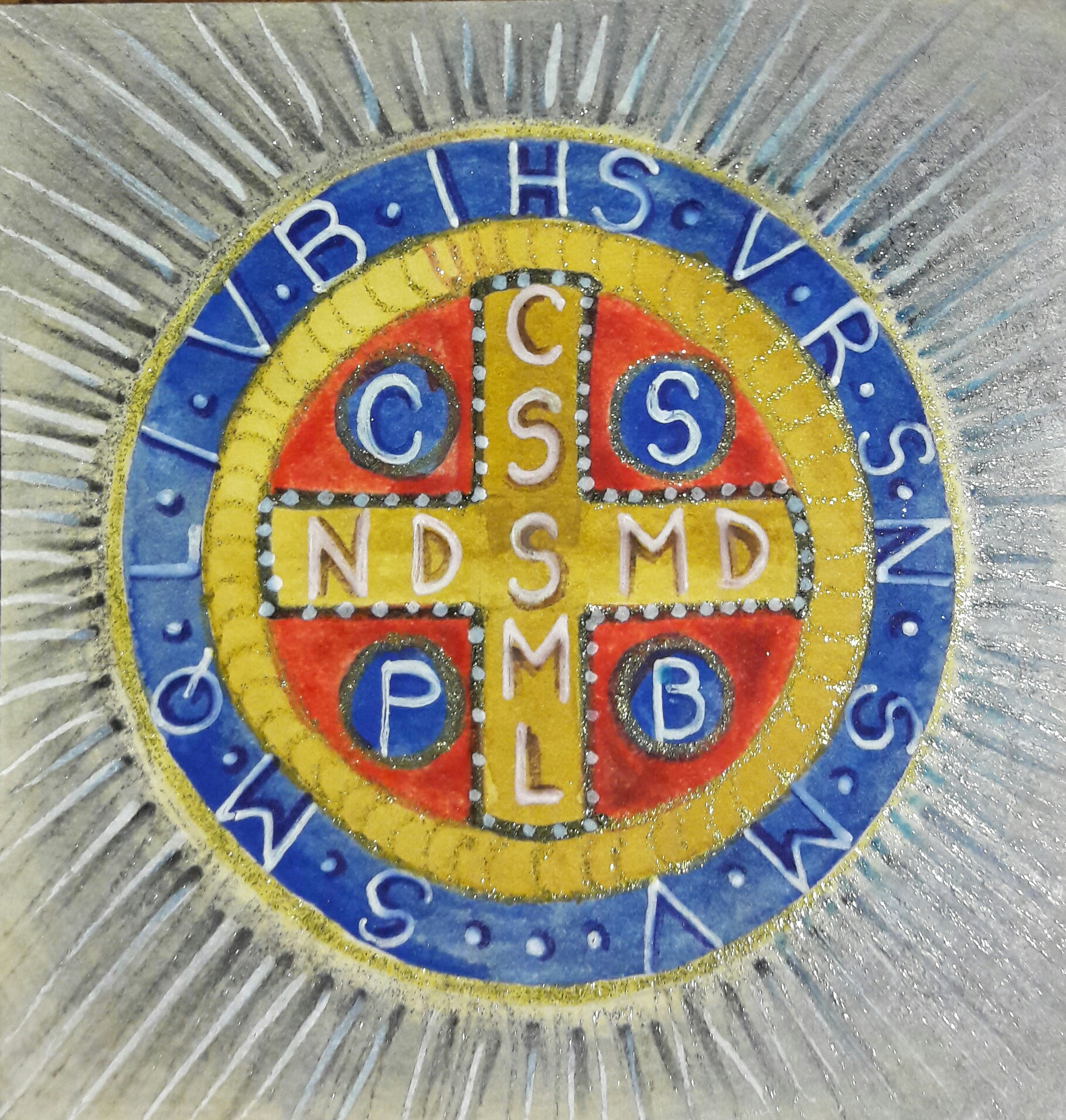 Croix de Saint Benoît en parchemin