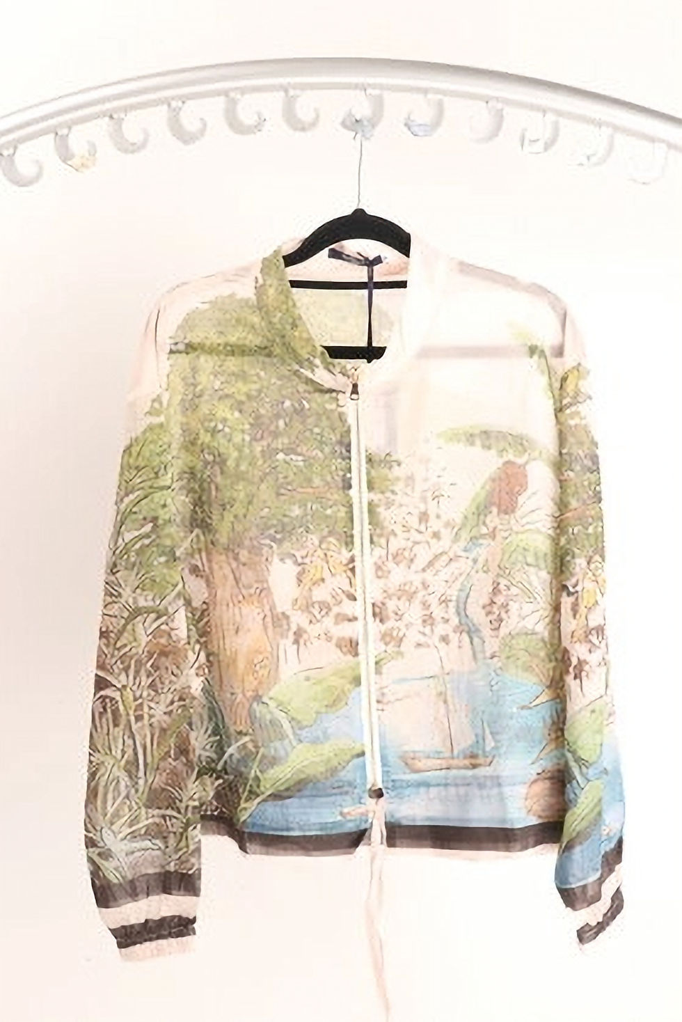 Thumbnail: Fine Viscose Shirt -Jacket with a Zip