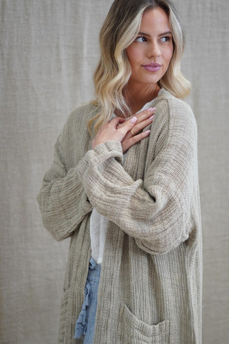 Audrey Long Linen Cardigan | Linen and Poppies