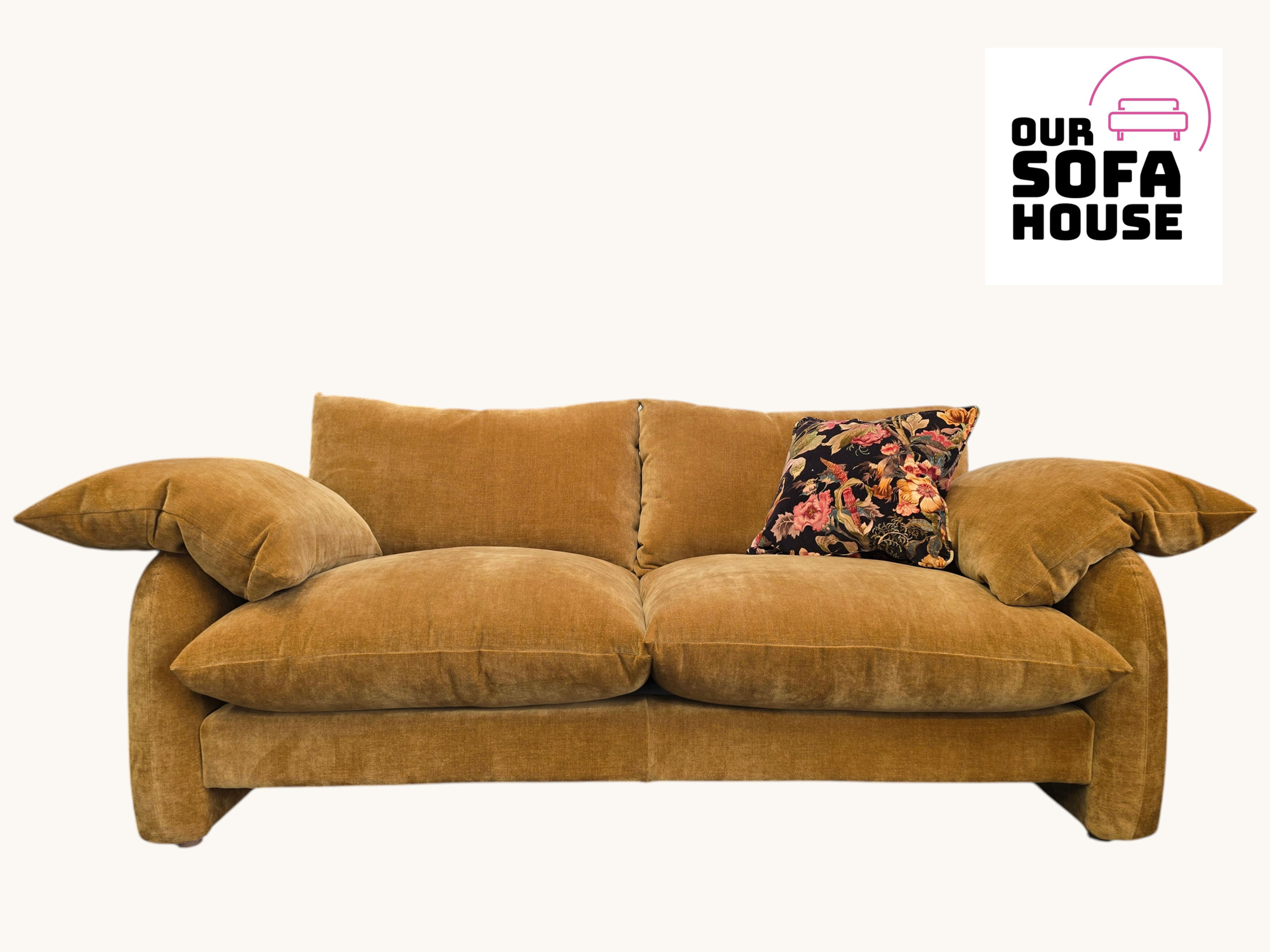 Cinnamon Yellow Chenille M&S BARKER & STONEHOUSE Orson XL 3 Seater Sofa