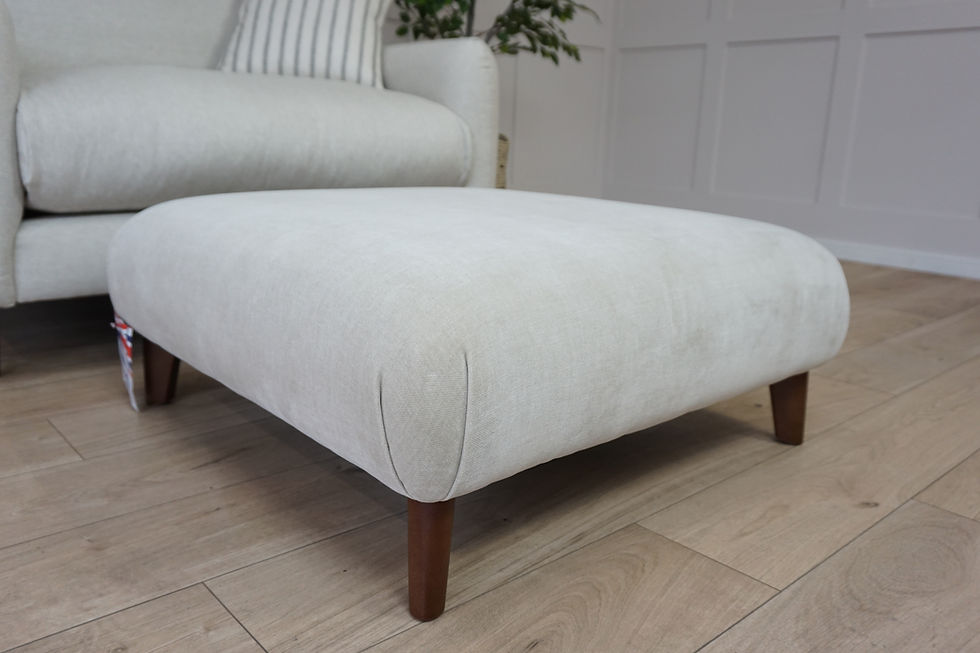 Thumbnail: Ecru Natural Lenora Chenille Peyton Footstool