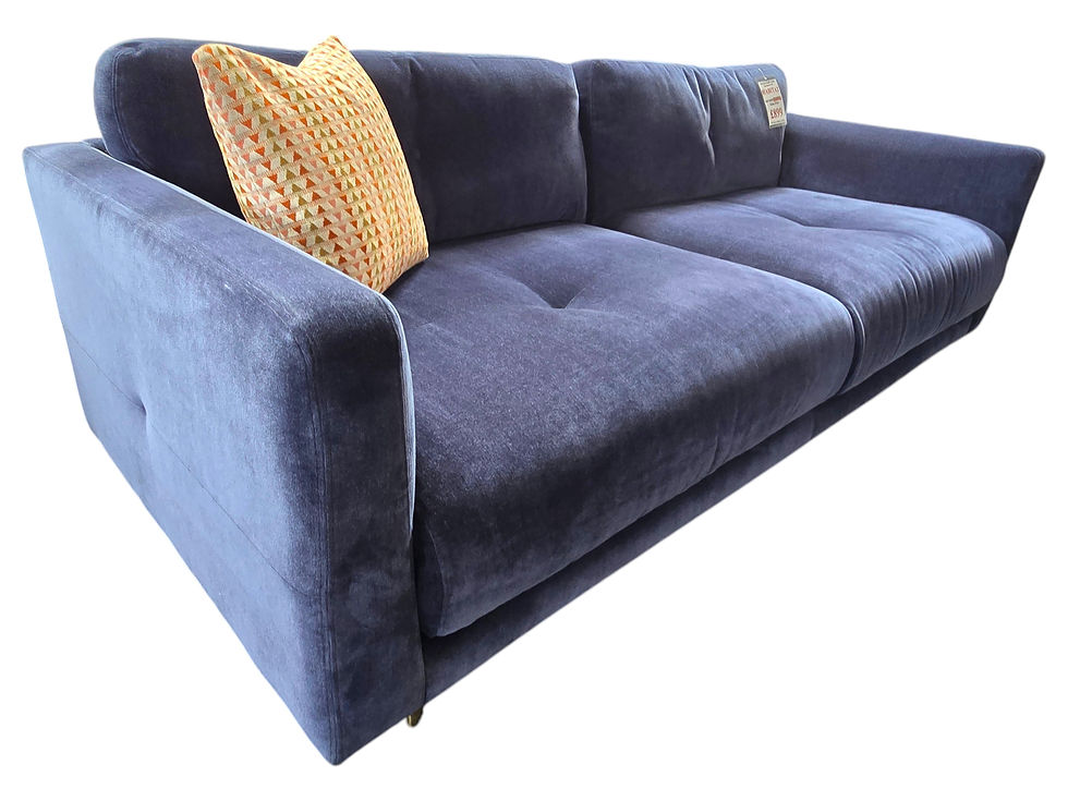 Thumbnail: Navy Blue Chenille HABITAT Developement Sofa (3 Seater) Retro Scandi