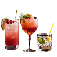 cocktails setting on a bar counter_edite