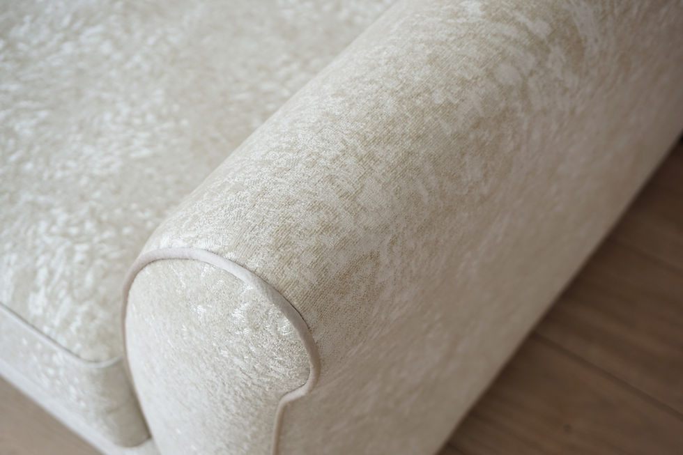 Thumbnail: Cream Textured Chenille Snuggler Loveseat