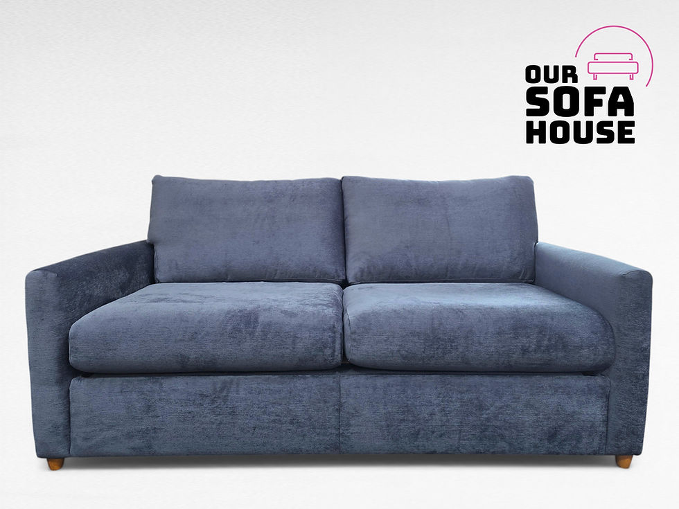 Thumbnail: Navy Blue Titan Aquaclean Chenille Bailey Sofa Bed