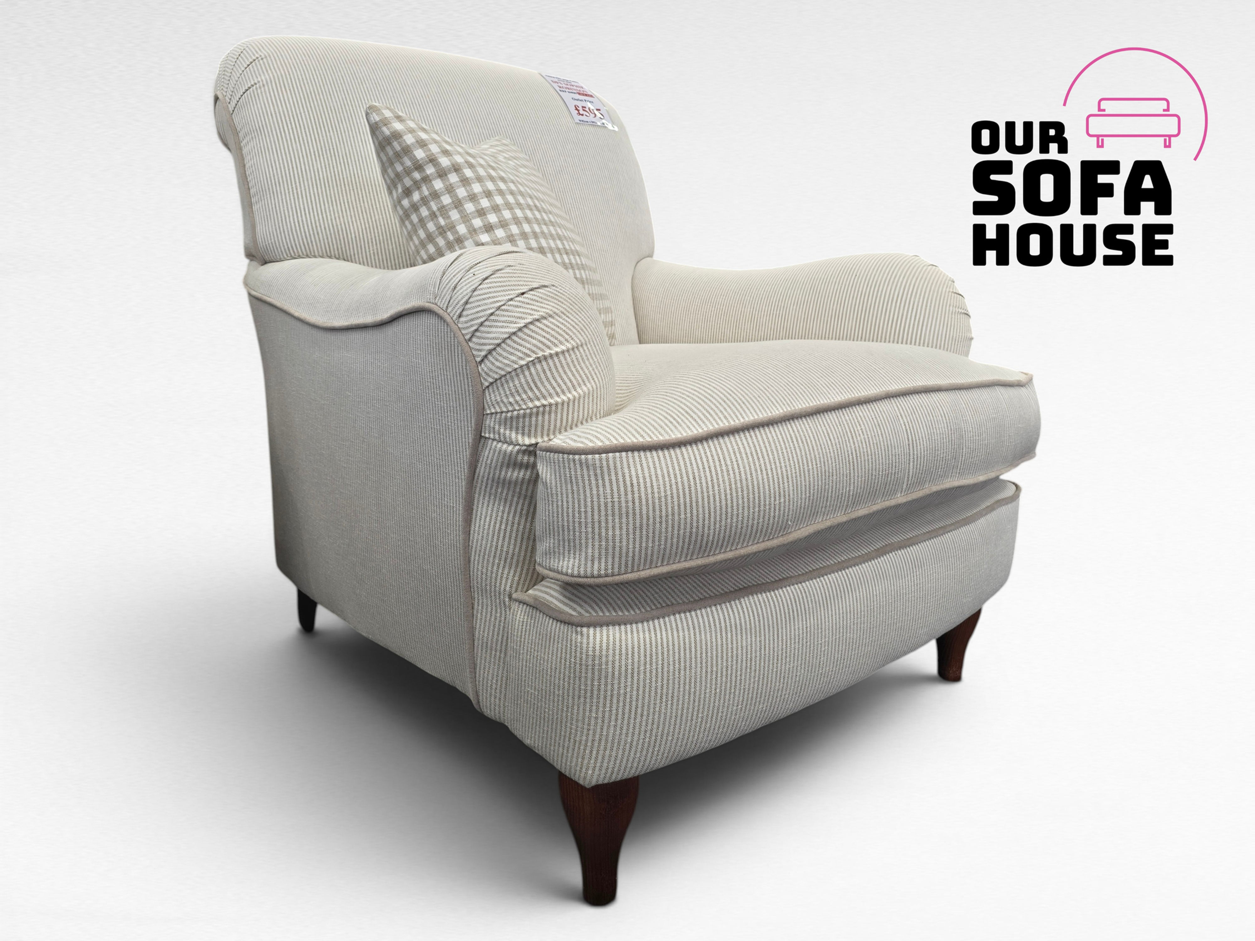 Natural Filey Stripe DFS Sophie Robinson Pashley Accent Chair Armchair
