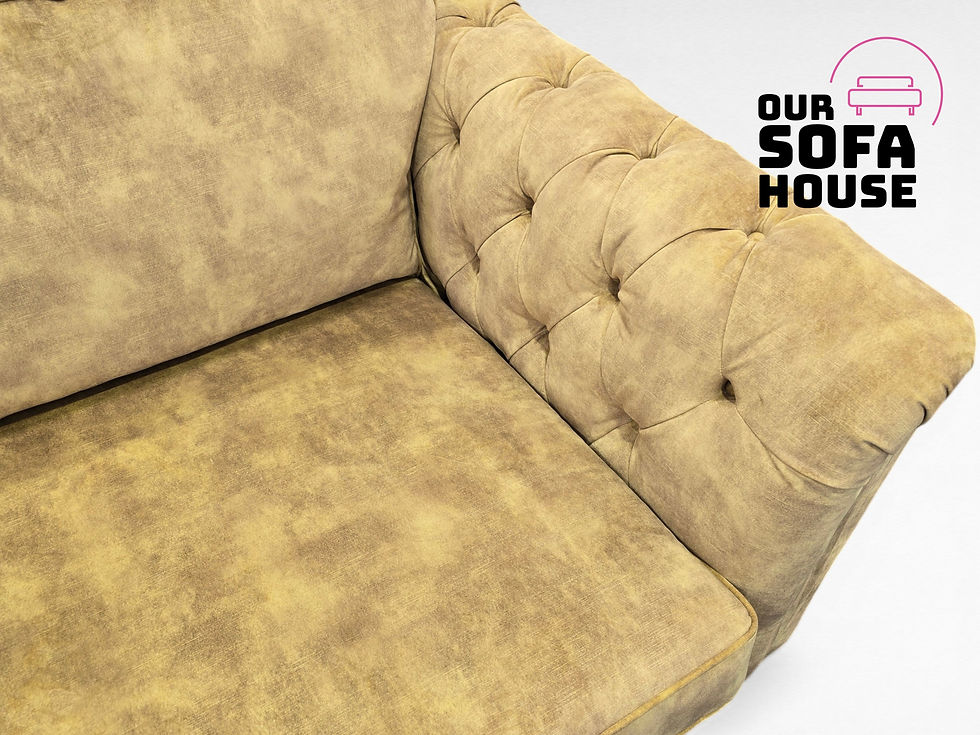 Thumbnail: Ochre Yellow Lucille Medium Sofa (3 Seater) Plus Free Footstool