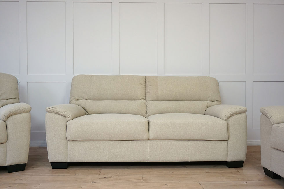 Thumbnail: Oatmeal Natural Beige Chenille NEXA 2 and 3 Seater Sofas Plus Armchair Suite Set