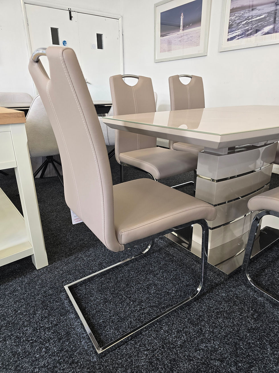 Thumbnail: MILAN Cappuccino Extending Dining Table With 6 Matching Chairs