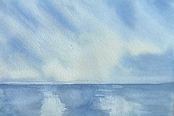 Semi abstract watercolour of Exe estuary by Charlotte Ellis