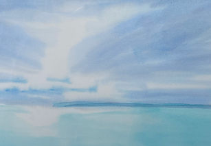 Semi abstract watercolour seascape by Charlotte Ellis