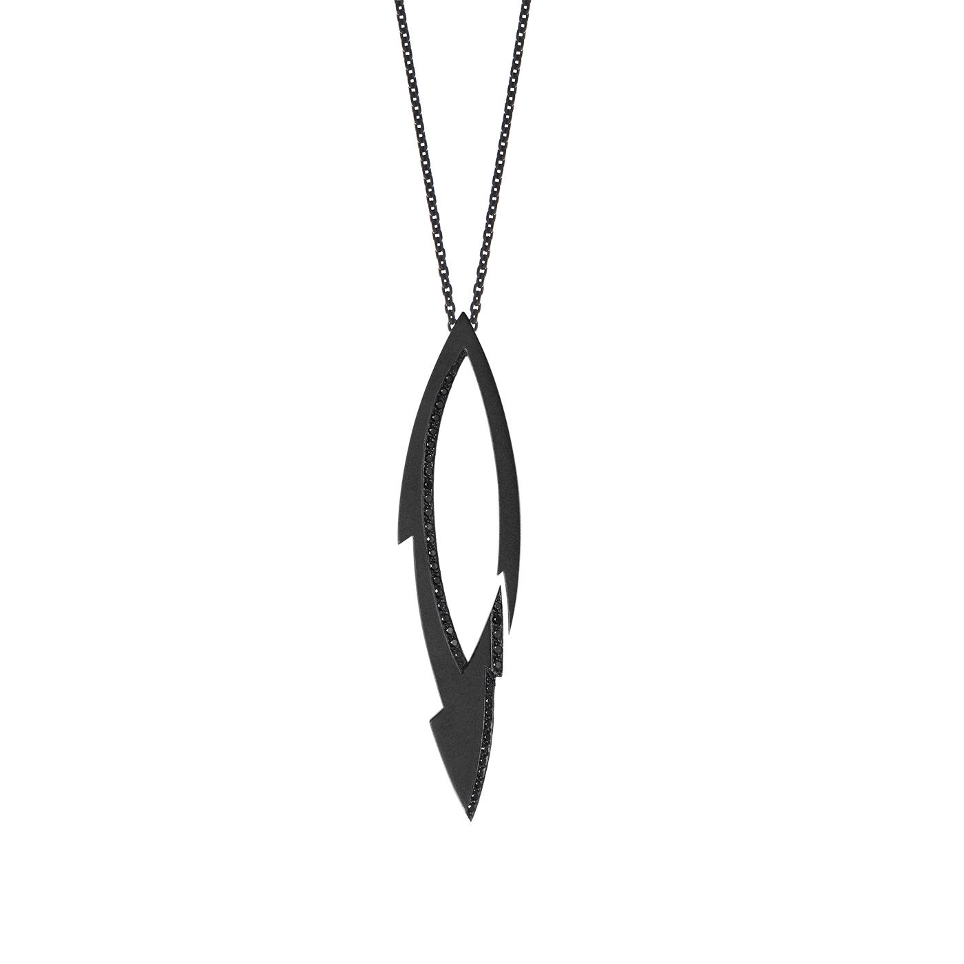 AKILLIS TATTOO BLACK DLC TITANIUM PENDANT  WITH BLACK DIAMONDS