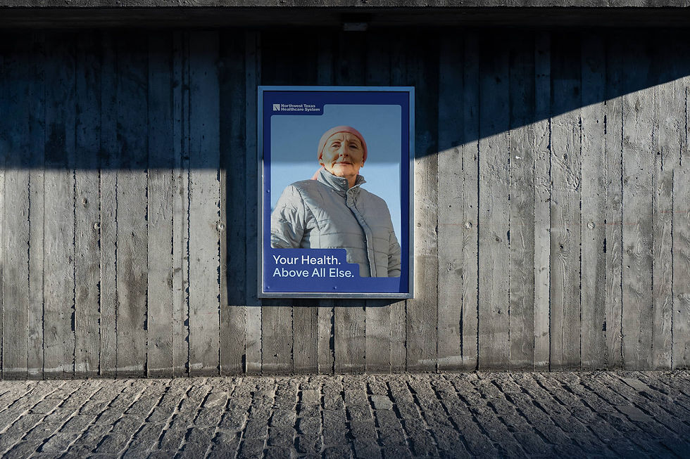 Poster mockup on street with campaign creative
