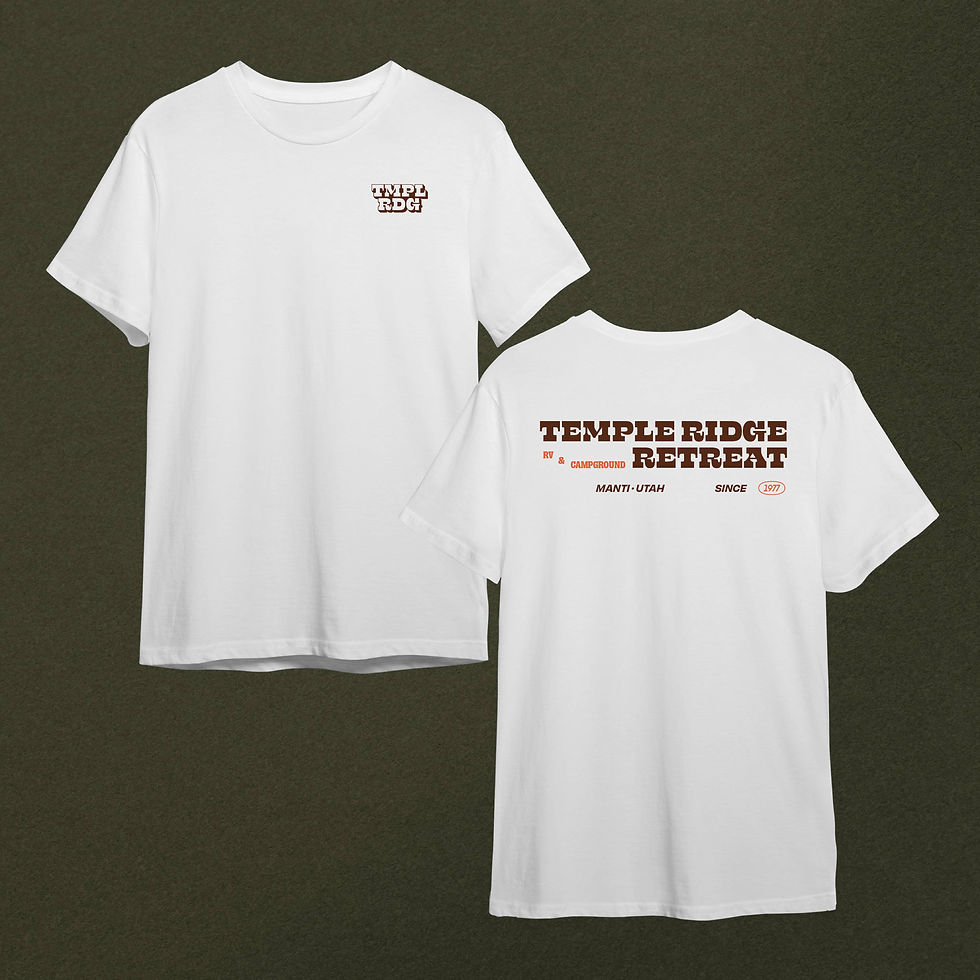 Tshirt mockup with designs for Temple Ridge Retreat