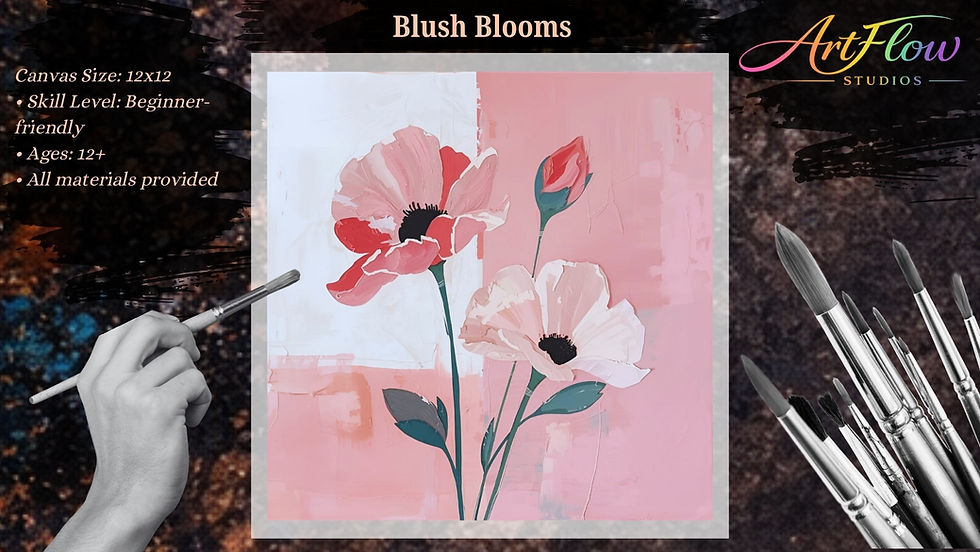 Blush Blooms | $29 | Modern Floral Paint Night (Quad Cities – Moline, IL)