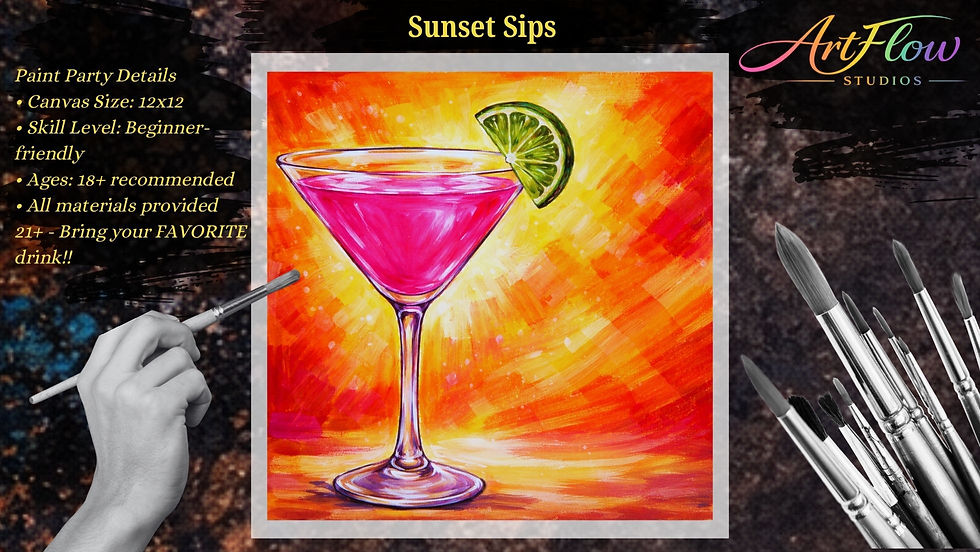 Sunset Sips | $35 | Paint & Sip Night (Quad Cities – Moline, IL)