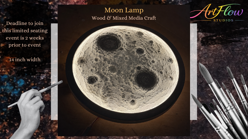 Moon Lamp | $95 | Mixed Media Lamp Workshop (Quad Cities β Bettendorf, IA)