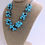 Thumbnail: Beautiful 3-Style Turquoise Glass Pearls and Black Crystals Necklace Set.