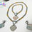 Thumbnail: Beautiful 2-Tone 3-Piece Stainless Steel Coin Necklace Set.