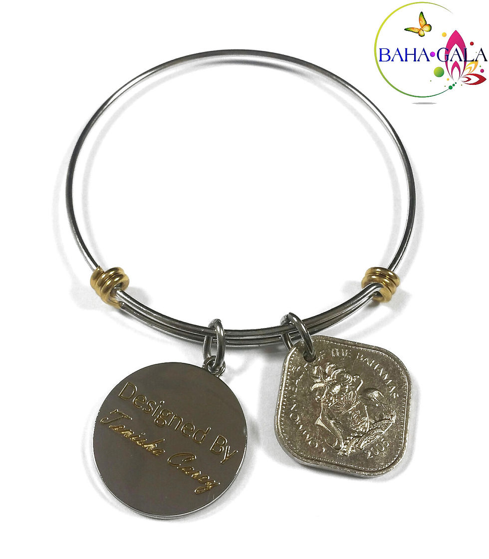 Thumbnail: Baha Bangle Coin Charm Bracelet