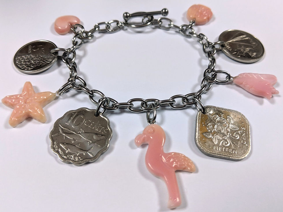 Thumbnail: Authentic Bahamian Coins & Charm Bracelet.