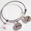 Thumbnail: BG "Inspire" Stainless Steel "Butterfly Twist" Adjustable Charm Bangle.
