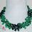 Thumbnail: Dyed Emerald Green Natural Mother Of Pearl Necklace & Earring Set.