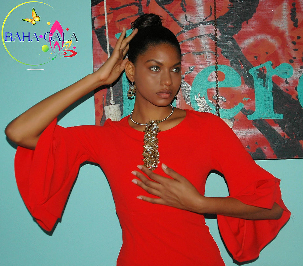 Thumbnail: Natural Poinciana Seeds & Freshwater Pearls Necklace & Earring Set.