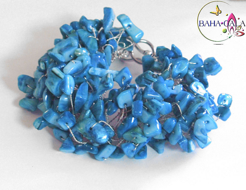 Thumbnail: Stunning 3 Piece Turquoise Mother of Pearl Set.
