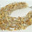 Thumbnail: Yellow Multistrand Crocheted Mother Of Pearl & Crystals Necklace Set.