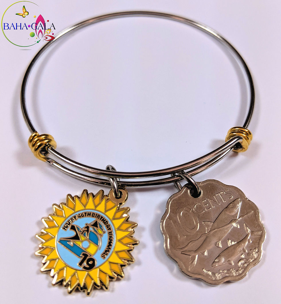 Thumbnail: Authentic Bahamian $0.10 Cent Coin & Stainless Steel Bangle.