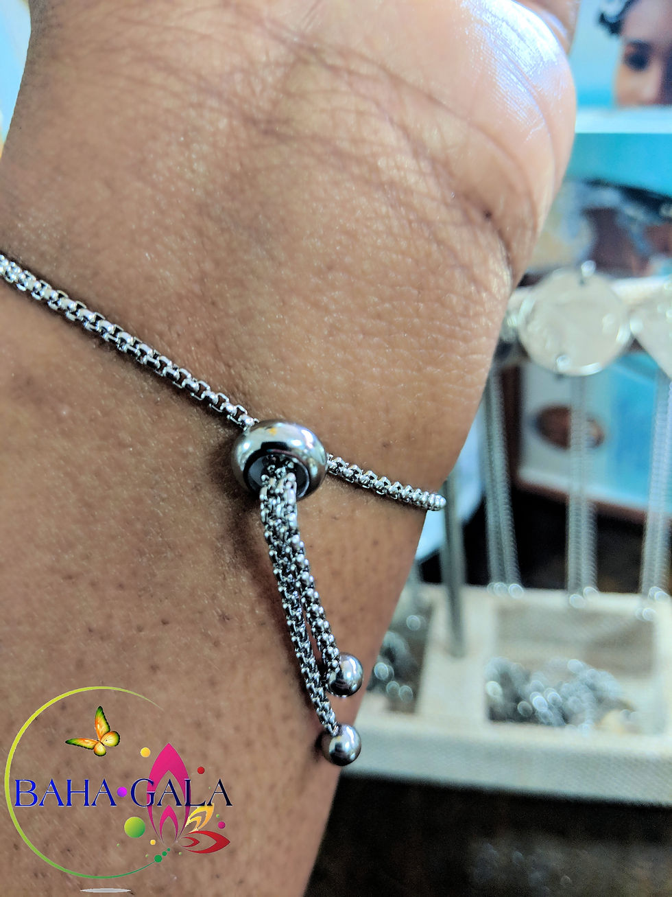 Thumbnail: Authentic Bahamian Coins Lariat Slider Bracelet