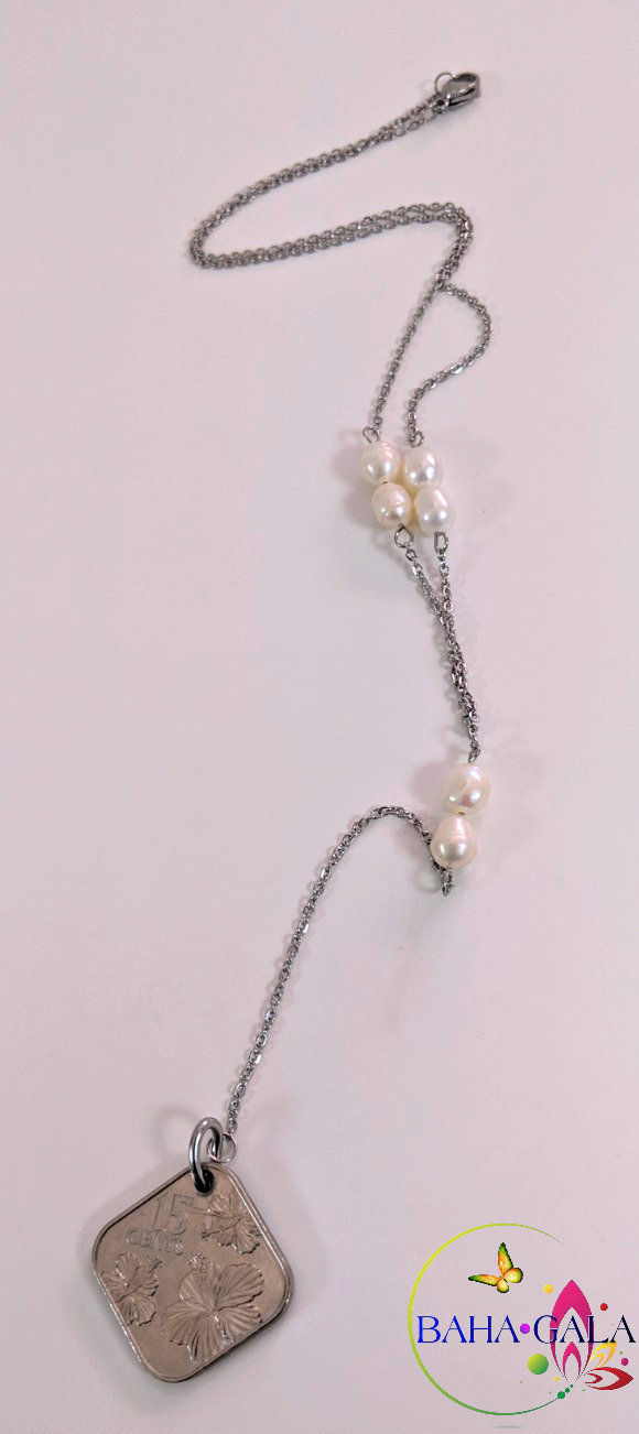Thumbnail: Elegant Freshwater Pearls & Coin Pendant Set.