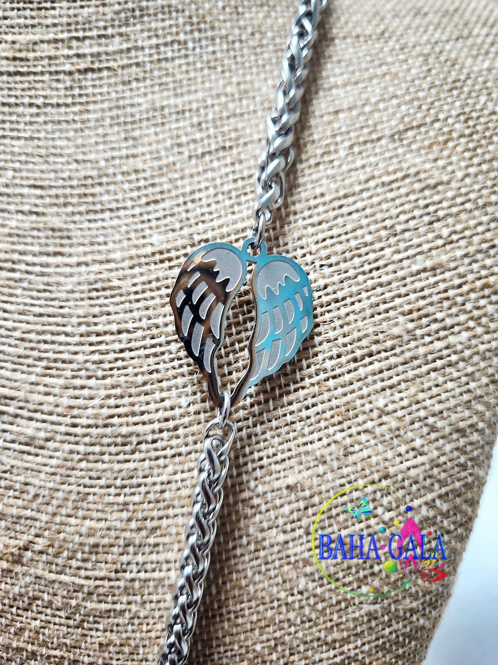 Thumbnail: Stainless Steel Lariat Necklace. Accented With Authentic Bahamian Coins.