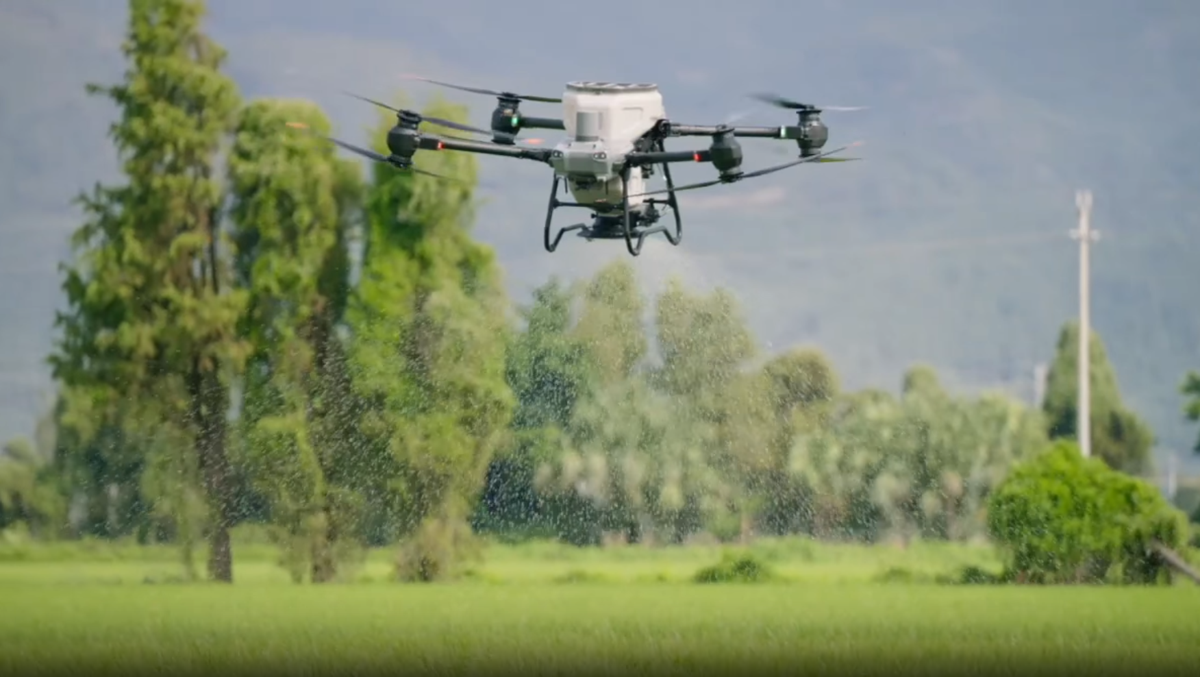 Large agricultural spray drone used for industrial spraying and environmental management